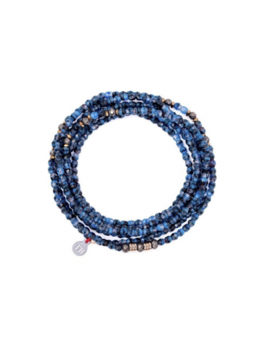 Collier et Bracelet 6 tours GABRIELLE Denim Marbré les ctes