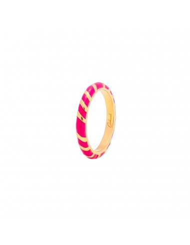 Bague Anneau Aimée en Vermeil et Laque Rose Fuchsia en ligne