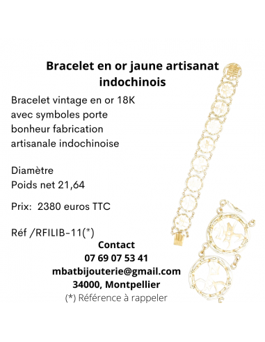 Bracelet en or jaune 750 artisanat indochinois Comment ça marche